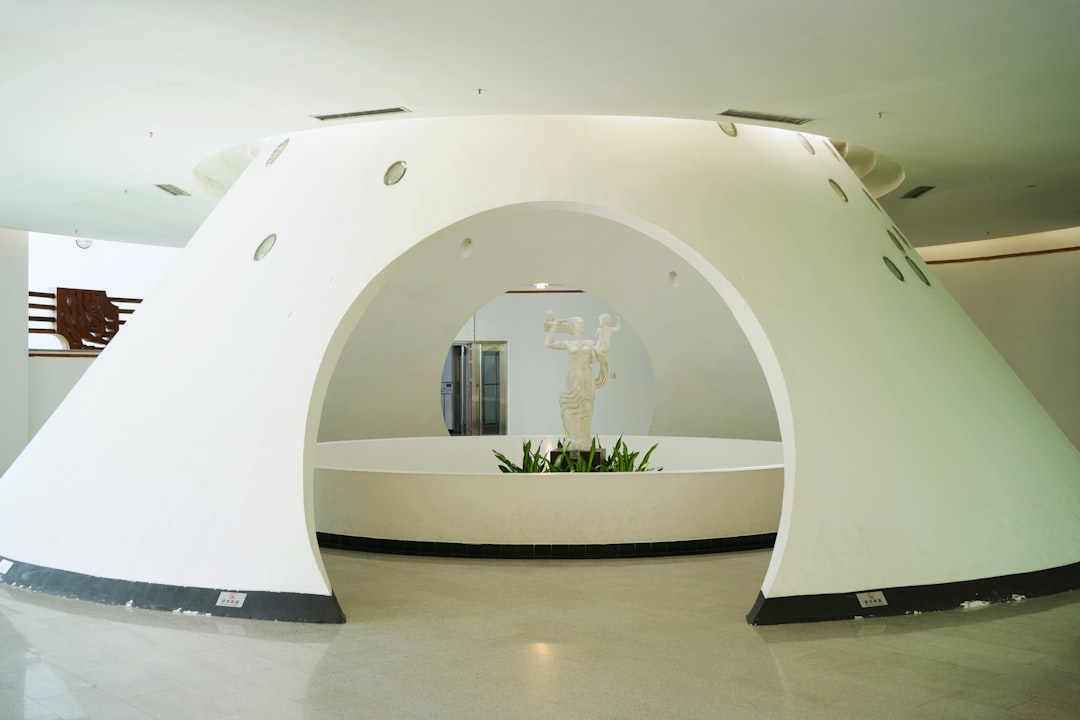 Services a-white-circular-room-with-a-plant-in-the-center-9o0sp22df0i